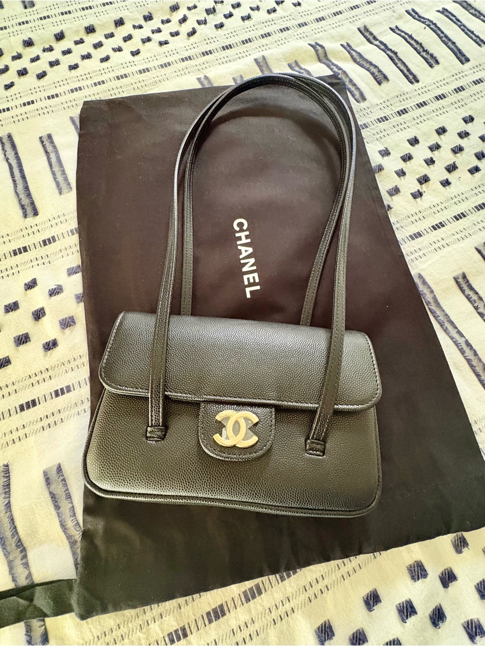 Brand new FULL SET Chanel Preppy Coco Mini Bag Black Grained Calfskin with Gold
